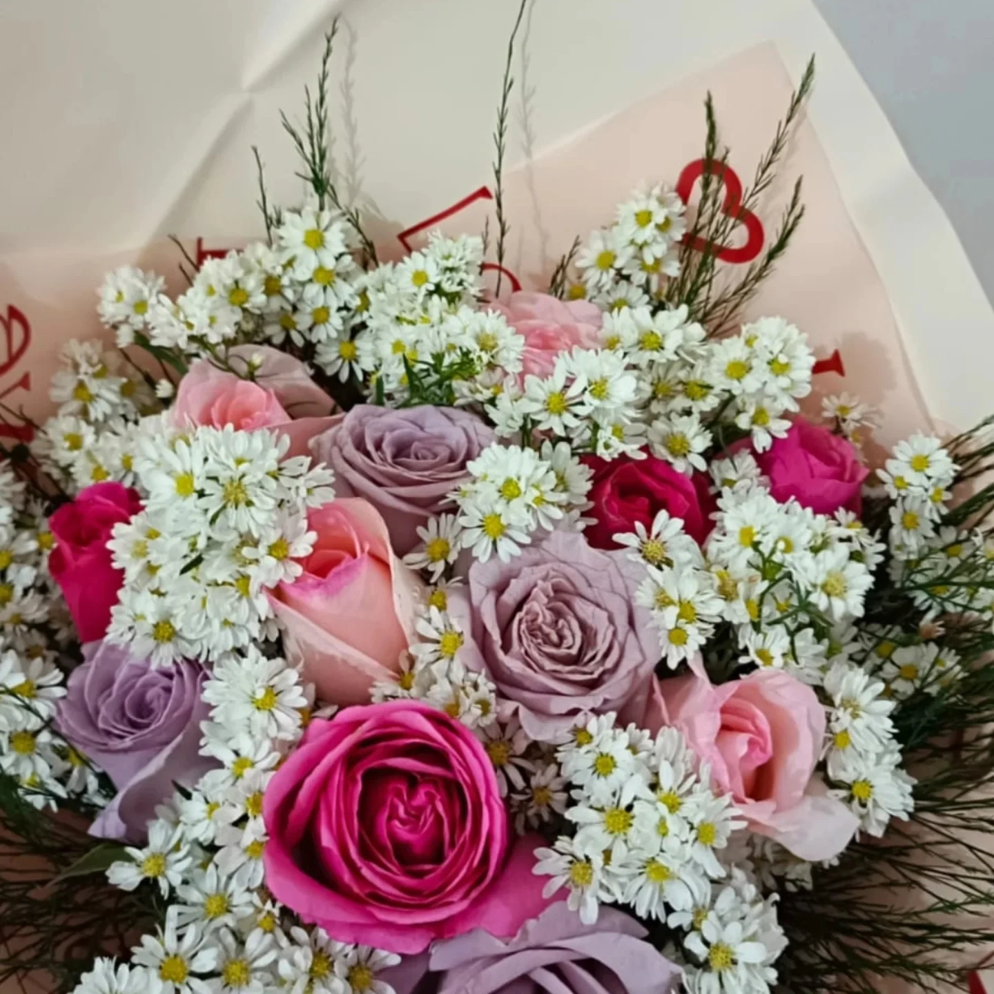 Rosas em tons de rosa e lilás